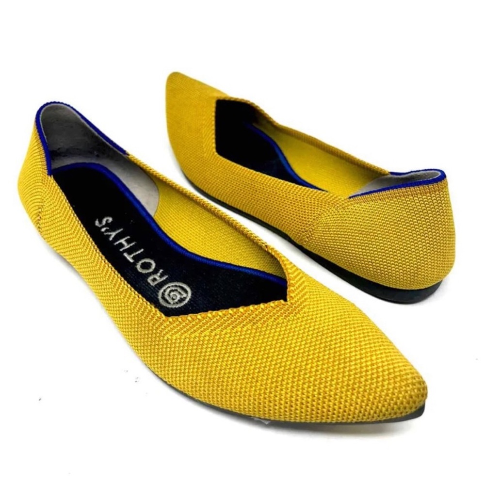 Rothy’s The Point Flat in Marigold Mustard Yellow